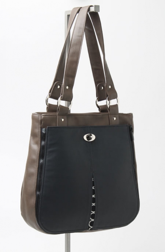 Cocoa Tote with Black Mod Pocket